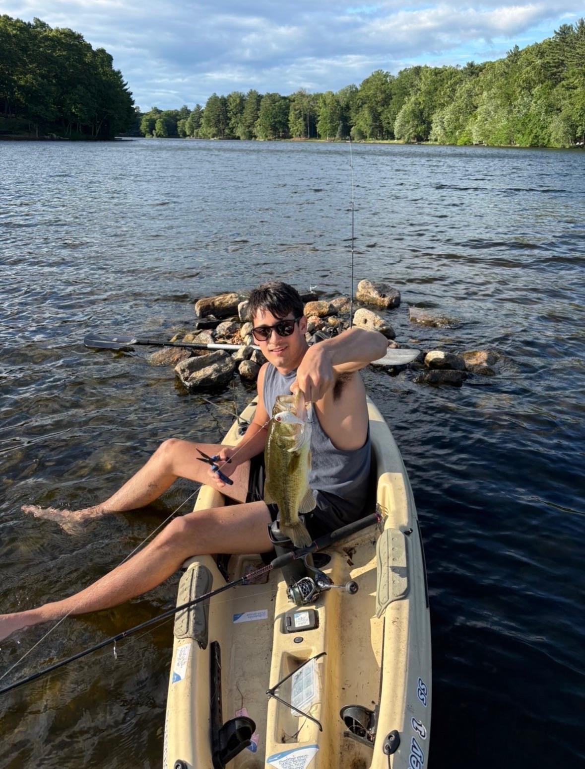 Kyle fishing from a kayak